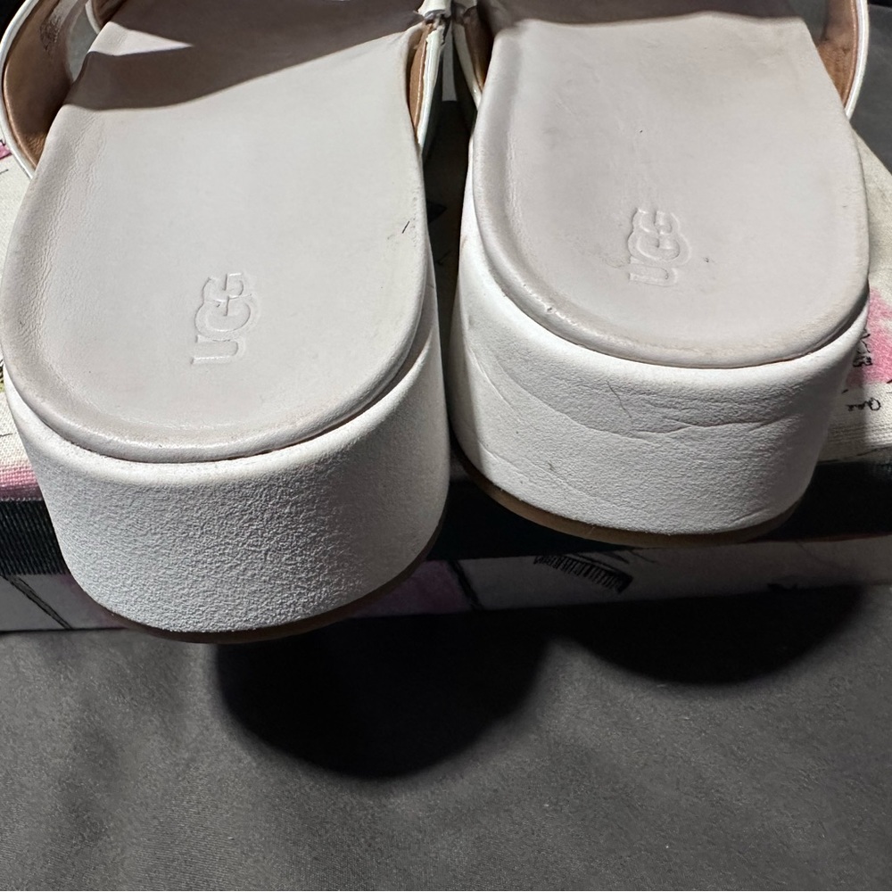 UGG white patent leather sandals. Size 9. - Picture 5 of 5
